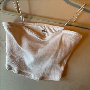 ALO Yoga White Ribbed Camisole